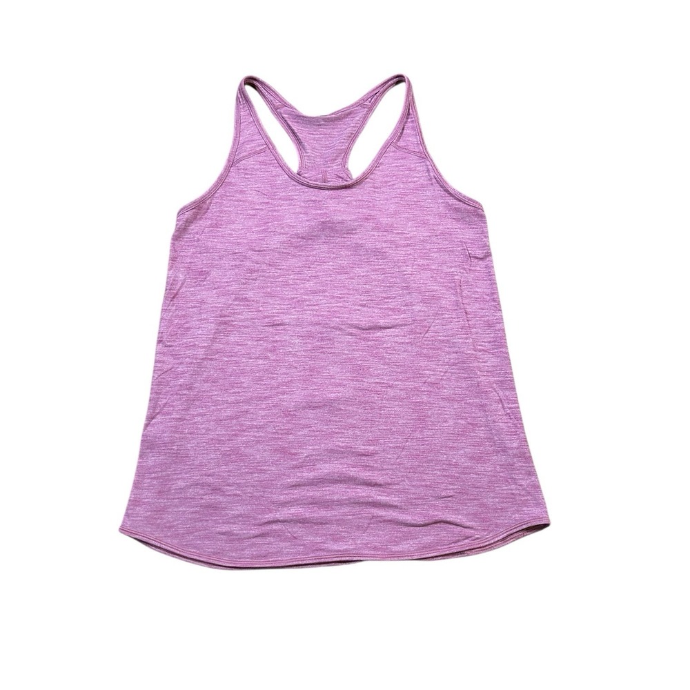Lululemon Women Activewear‎ Top 4 Purple Heather Racerback Logo Performance